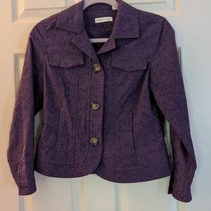 Coldwater Creek Purple Blazer Fitted Suit Jacket